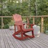 Flash Furniture Red Poly Resin Adirondack Style Rocking Chair JJ-C14705-RED-GG